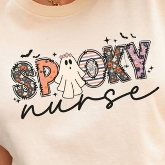Nurse Halloween Shirt, Spooky Nurse Halloween Nurse T-Shirt - Picture 3 of 3